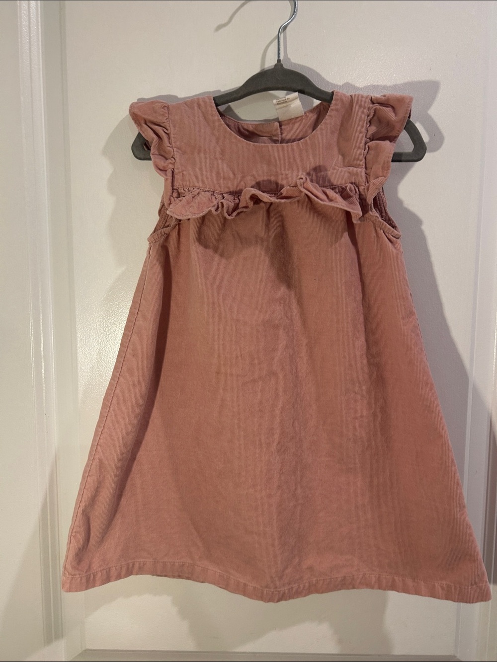 H&M Dusty Rose Ruffled Sleeve Casual Dress